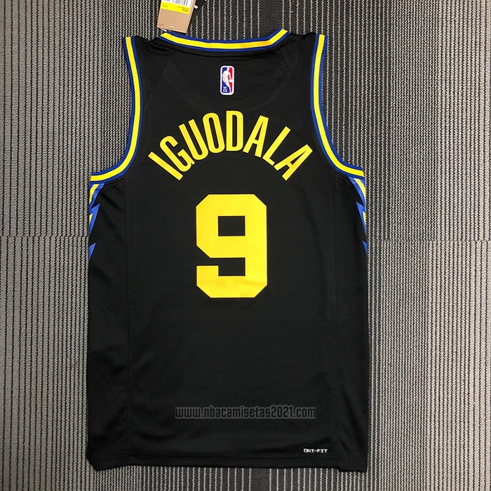 Camiseta Golden State Warriors Andre Iguodala #9 Ciudad 2021-22 Negro